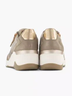 Taupe Leren Sneaker -Vanharen 2126141 H4