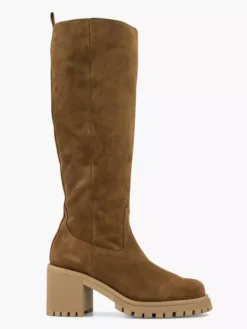 Bruine Lange Suéde Laarzen Hak