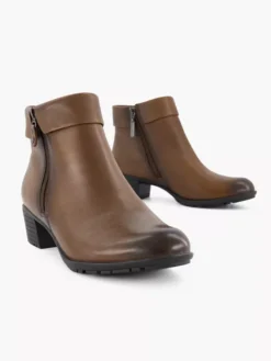 Bruine Leren Enkellaars -Vanharen 2127381 H5