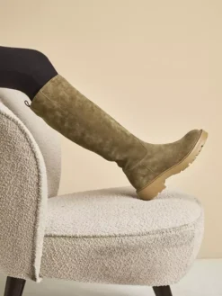 Taupe Lange Leren Laarzen 10 Taupe Lange Leren Laarzen -Vanharen 2131671 H2