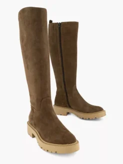 Bruine Lange Leren Laarzen -Vanharen 2131682 H5