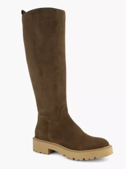 Bruine Lange Leren Laarzen -Vanharen 2131682 H6