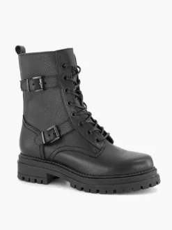 Zwarte Leren Veterboot Gesp -Vanharen 2132127 H6