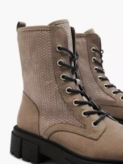 Taupe Chunky Veterboot Print -Vanharen 2137072 H5