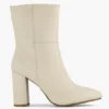 Beige Leren Enkellaars Hak 2 Beige Leren Enkellaars Hak -Vanharen 2139262 H1