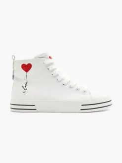 Witte Hoge Canvas Sneaker Hartje