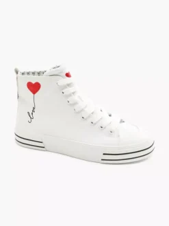 Witte Hoge Canvas Sneaker Hartje -Vanharen 2140720 H6