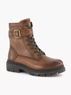 Bruine Leren Veterboot Gesp -Vanharen 2141350 H6