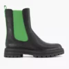 Zwarte Chelsea Boot Groen Elastiek -Vanharen 2141603 H1