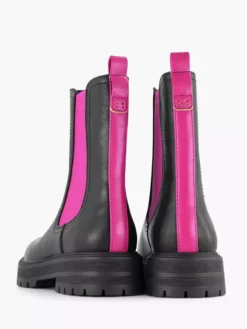 Zwarte Chelsea Boot Roze Elastiek -Vanharen 2141619 H3