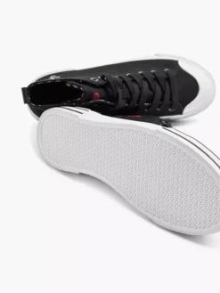 Zwarte Hoge Canvas Sneaker Hartje -Vanharen 2142598 H3