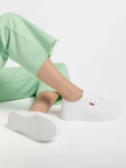 Levis Witte Platform Canvas Sneaker -Vanharen 2145749 H10