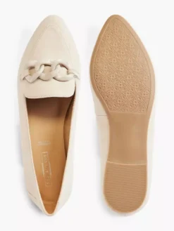 Beige Leren Loafer Sierketting -Vanharen 2153196 H3