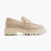 Beige Leren Chunky Loafer