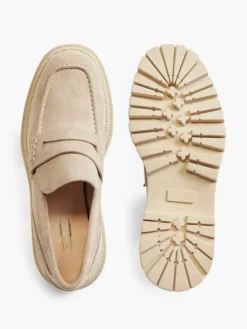 Beige Leren Chunky Loafer -Vanharen 2153212 H3