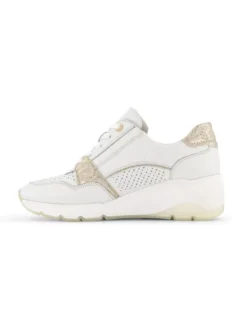 Witte Leren Sneaker Sleehak -Vanharen 2161662 H2