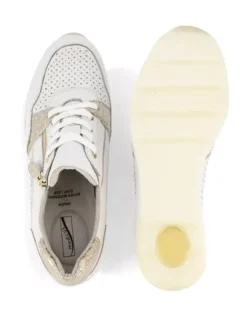 Witte Leren Sneaker Sleehak -Vanharen 2161662 H3