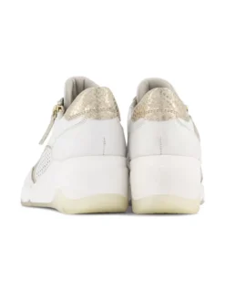 Witte Leren Sneaker Sleehak -Vanharen 2161662 H4