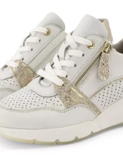 Witte Leren Sneaker Sleehak -Vanharen 2161662 H5
