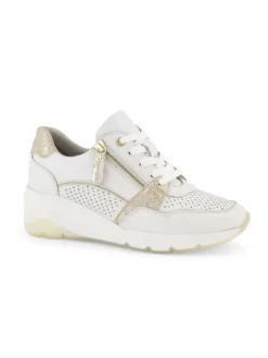 Witte Leren Sneaker Sleehak -Vanharen 2161662 H6
