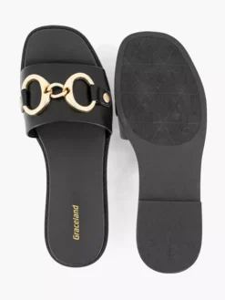 Zwarte Slippers Siergesp -Vanharen 2164808 H3