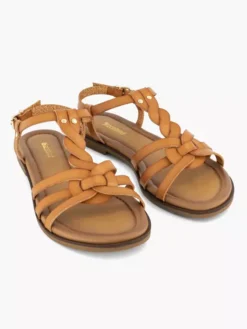 Bruine Sandalen Gevlochten -Vanharen 2169367 H5