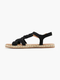 Zwarte Sandaal Touw -Vanharen 2170191 H2