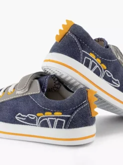 Blauwe Canvas Sneaker Krokodil -Vanharen 2173022 H5