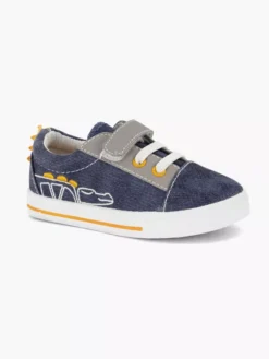 Blauwe Canvas Sneaker Krokodil -Vanharen 2173022 H6