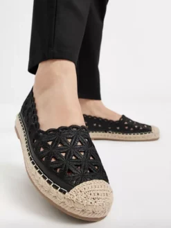 Zwarte Espadrille Kant -Vanharen 2173737 H10
