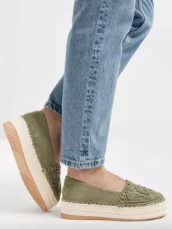 Groene Platform Espadrille Touw -Vanharen 2173741 H10