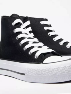 Zwarte Hoge Canvas Sneaker -Vanharen 2174258 H5