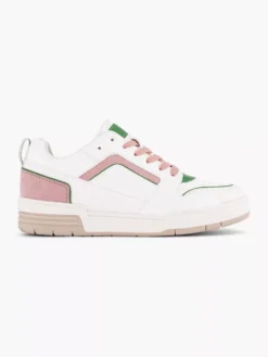 Witte Retro Sneaker Roze