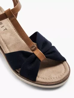 ESPRIT Donkerblauwe Sandalette Sleehak -Vanharen 2176673 H2