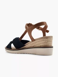 ESPRIT Donkerblauwe Sandalette Sleehak -Vanharen 2176673 H3