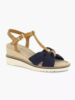 ESPRIT Donkerblauwe Sandalette Sleehak -Vanharen 2176673 H6
