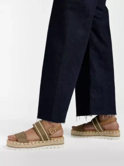 ESPRIT Groene Platform Sandaal Touw -Vanharen 2176679 H10