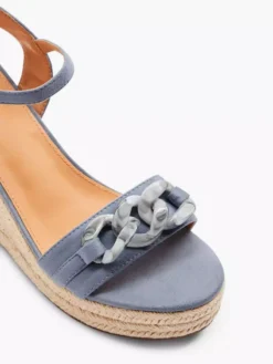 Jeansblauwe Sandaal Sleehak -Vanharen 2176842 H2