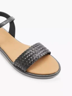 Zwarte Sandaal Gevlochten -Vanharen 2178752 H2
