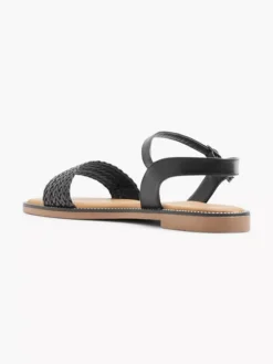 Zwarte Sandaal Gevlochten -Vanharen 2178752 H3