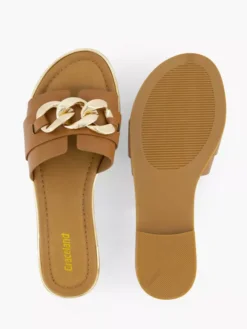 Cognac Slipper Sierketting -Vanharen 2179676 H3