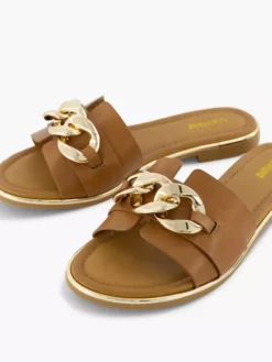 Cognac Slipper Sierketting -Vanharen 2179676 H5