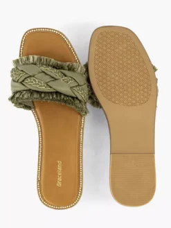 Groene Slipper Gevlochten -Vanharen 2179717 H3