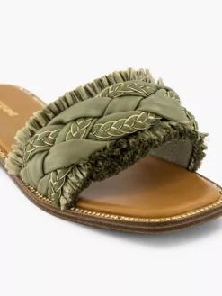Groene Slipper Gevlochten -Vanharen 2179717 H5