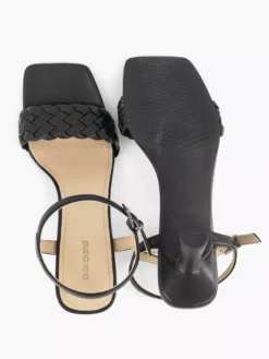 Zwarte Sandalette Gevlochten -Vanharen 2180224 H3