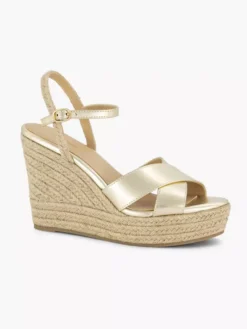 Gouden Espadrille Sleehak -Vanharen 2180253 H6