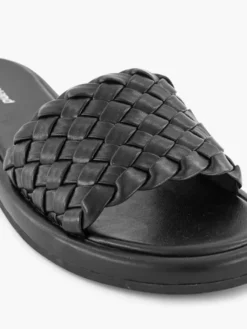 Zwarte Slipper Gevlochten -Vanharen 2180328 H5