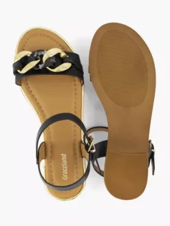 Zwarte Sandaal Sierketting -Vanharen 2180375 H3