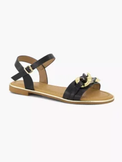 Zwarte Sandaal Sierketting -Vanharen 2180375 H6
