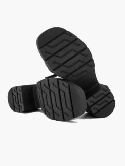 Zwarte Leren Chunky Sandalette -Vanharen 2180757 H3